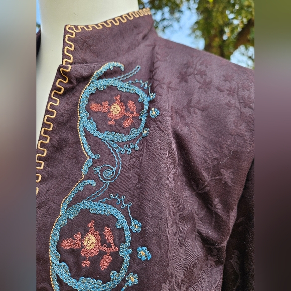 Coldwater Creek Brown Venice Embroidered Jacket - Picture 5 of 14
